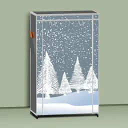 ukdimukdi 6 Shelf Foldable Collapsible Wardrobe Storage Organizer Almirah Cloth Rack PVC Collapsible Wardrobe image 4