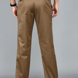 van heusen Men Regular Fit Khaki Polycotton Trousers image 4