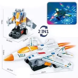 venimall Bump And Go Transforming Aircraft To Robot Toy With 3D Light & Sound image 4