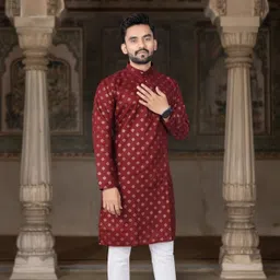 dhasu trendz Men Cotton Blend Kurta Pant Set image 3