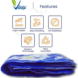 vinex 24ft X 18ft, 90GSM | Multilayer Water Proof Tarp sheet, UV Resistant Tent - For Camping, Transportation Covers image 4