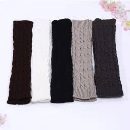 Arm Warmers for Women, Long Fingerless Gloves for Women, Winter Knitted Arm Sleeves Gloves for Teen Girls, Fashion Half Finger Hand Wrist Warmer image 3