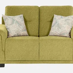 casacraft from pepperfry Rio Chenille Fabric 2 Seater Sofa In Olive Green Colour image 4