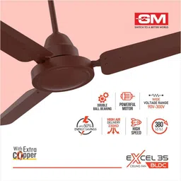 gm Excel 35 BLDC 5 Star 1200 3 Blade Ceiling Fan image 2