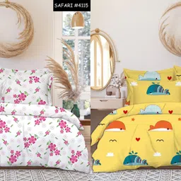 loom haven Cotton Double Flat 240 TC Abstract Bedsheet-picture-32