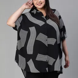 oxolloxo Casual Regular Sleeves Printed Women Black, White Top-picture-16