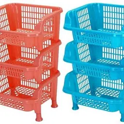 shree craft vegetable rack pink Plastic Fruit & Vegetable Basket image 3