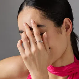 kushal's fashion jewellery White Rhodium-Plated Party 92.5 Sterling Silver Finger Ring Sterling Silver Zircon Rhodium Plated Ring-picture-16