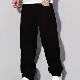 wazwear Men Straight Fit Mid Rise Black Jeans-picture-14