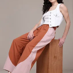 roadster Women Solid Brown, Pink Track Pants image 5