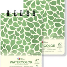Watercolor Book - Spiral Landscape - 300 GSM Cold Pressed - A7 Sketch Pad-image-18