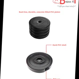 dreamfit 90 kg PVCweight, 8in1 bench, 3ft curl & 5 ft straight rod, dumbbell rods & accessories Home Gym Combo image 4