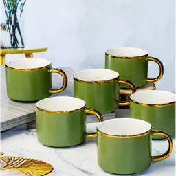 roxx Porcelain Coffee/Tea Gold Design Mug Set of 6pcs image 1