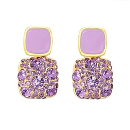 rishastyle Korean Inspired Alloy Stone gold plated Earrings for girls and womens Zircon Alloy Drops & Danglers image 5