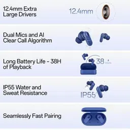 soutsu Buds 2r in Ear Earbuds with Dual Mic & AI Crystal Clear Call Bluetooth Bluetooth Gaming Headset image 4