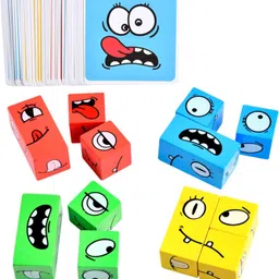 countrylink Montessori Face Changing Cube Puzzle Game for Kids – Emotion Learning Toy Set image 1