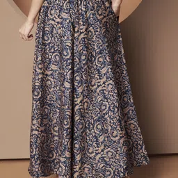 zwerlon Women Embroidered A-line Blue Skirt image 2