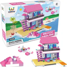 webby Beach House ABS Building Blocks Kit Construction Play Set for 5+ Years Kid-picture-19