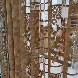 Homefab India Gold-Toned Set of 2 Sheer Door Curtain image 3