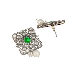 Saraf RS Jewellery Silver Plated & American Diamond Studded Oxidised Jewellery Set image 3