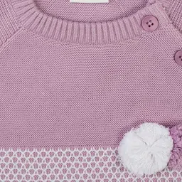 MeeMee Infant Girls Mauve & Pink Self-Design Pullover Sweater image 4