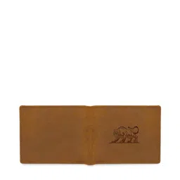 WildHorn Men Tan Brown Printed RFID Protected Genuine Leather Two Fold Wallet image 2