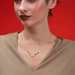 MINUTIAE Rose Gold-Plated Artificial Stones and Beads Mangalsutra image 3