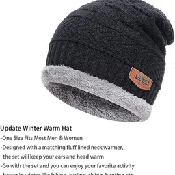 winntressy Woven, Solid, Self Design Beanie image 2