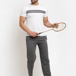 mack jonney VIMAL JONNEY Men Grey Solid Track Pants image 4