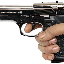 kaboom Gun Lighter Feel Like Original Gun Flame Color Blue/Red Heater Lighter with Gun Stand & A Holster Full Metal Body Pocket Lighter image 3