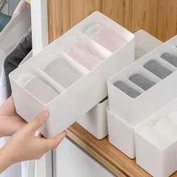 Kuber Industries White 4 Grid Box Cloth Storage Organizer image 5