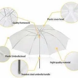 WON Doble Studio Holder KIT Umbrella White 80 cm + Studio Light Stand + Umbrella and Doble Bulb Holder KIT (E-27) Without CFL Bulb Cable Selfie Stick image 3