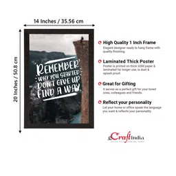 eCraftIndia Black & White Remember Why You Started Wall Painting image 2