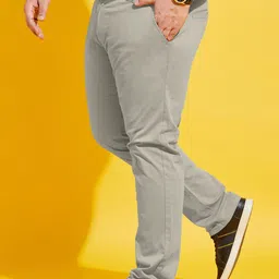 bigbanana Men Regular Fit Beige Pure Cotton Trousers image 2