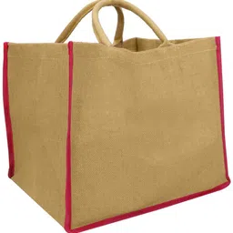 Eco Reusable Jute Cloth Shopping Bags for Fruits Vegetable (Brown, Pack of 1) Grocery Bag-image-1