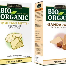 indus valley BIO Organic Multani Mitti & Sandalwood Face Pack Powder Combo Skin & Face Care-picture-23