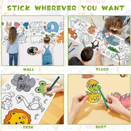 sadruchi Children's Drawing Coloring Paper Roll Sticky DIY Painting Drawing Rolls Sketch Pad image 4