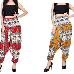 fusfus Printed Rayon Women Harem Pants-picture-27