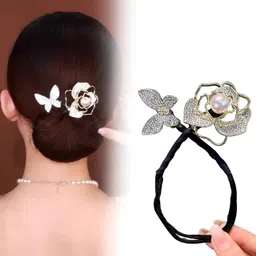 diversa Korean Juda Bun Maker for Women & Girls, Flower Bun Maker for Party, Pack of 1 Bun Clip image 1