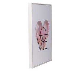 MARKET99 White & Pink Heart Painting Rectangle Shape Wall Art image 2