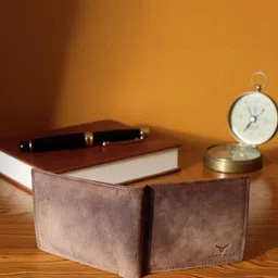 rare bull Men Ethnic, Trendy, Formal, Evening/Party Brown Genuine Leather RFID Wallet image 2