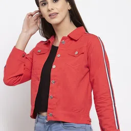 VOXATI Women Crop Denim Jacket image 4