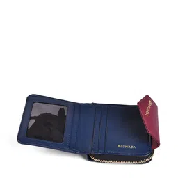 Belwaba Women Multicoloured & Navy Blue Colourblocked PU Zip Around Wallet image 3