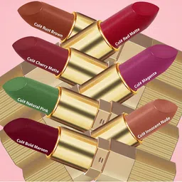 PERPAA Set of 3 Xpression Weightless Matte Long-Lasting Waterproof Lipsticks 3.5 g Each -Rust Brown  301 - Apple Red  303 - Natural Pink 305 image 2