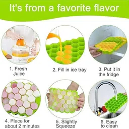 fzonemall silicone ice cube tray for freezer,37 cavity ice cube Green Silicone Ice Cube Tray image 4