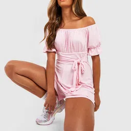 Boohoo Off-Shoulder Bardot Playsuit image 4
