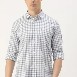 peter england Men Slim Fit Checkered Spread Collar Casual Shirt-picture-23