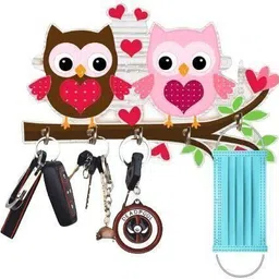 flipkart smartbuy Premium 'Owl Family' Wooden Key Holder for Home Decor Wood Key Holder image 4