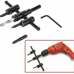 uptodateprouducts 30-120 mm Adjustable Wood Circle Hole Cutter Saw Drill Bit Kit image 3