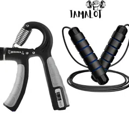 iamalot Combo of Professional Counter Hand Gripper Forearm Strengthener & Skipping Rope Fitness Accessory Kit Kit-picture-10